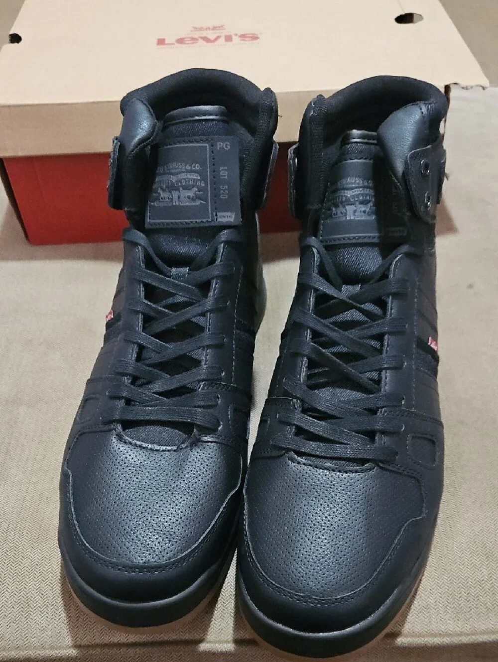 Levi's Men's Black High-Top Sneakers with Gum Sole